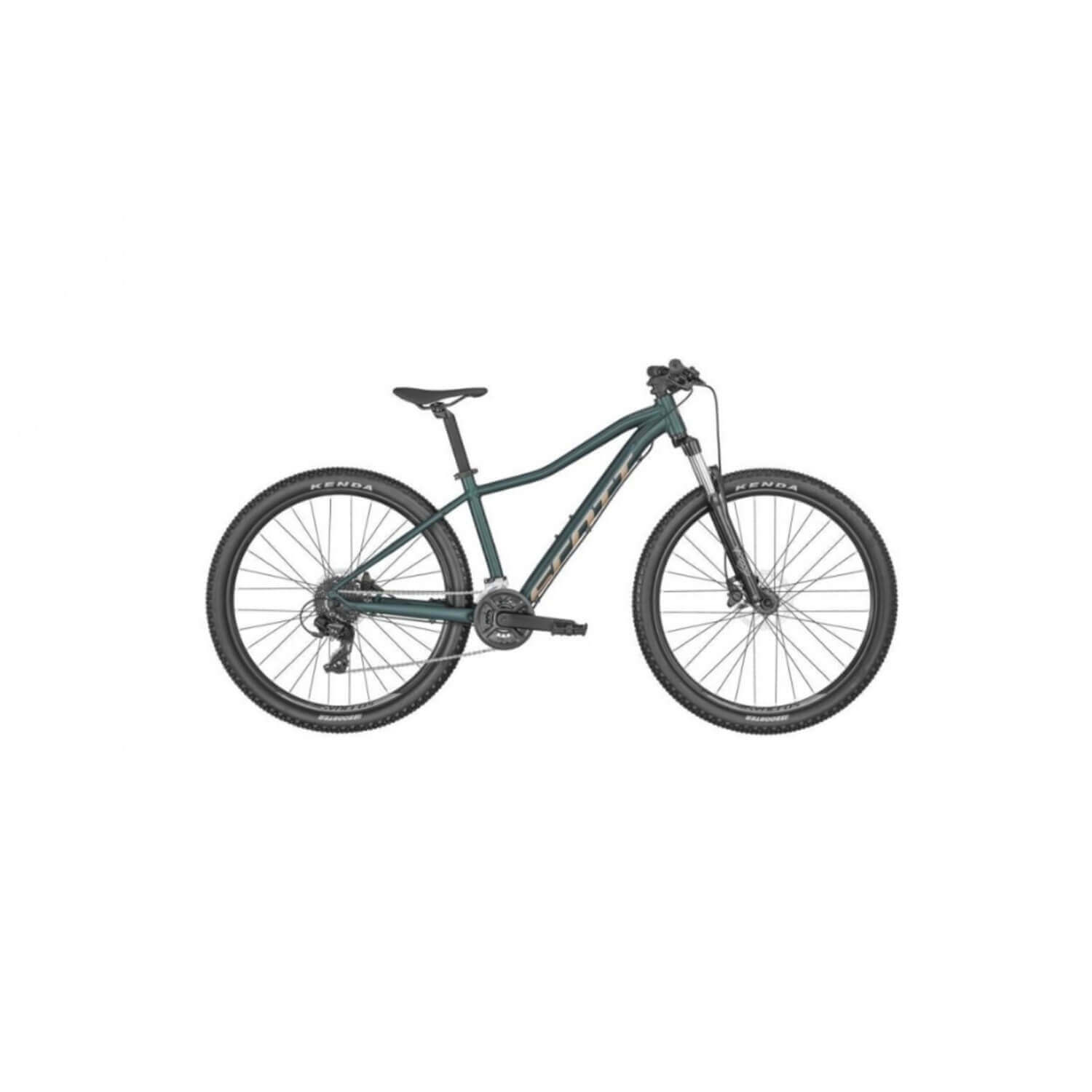 Mountainbike dam nybörjare En Scott Contessa Active 50 Green, en mountainbike dam för nybörjare hos Cykelhörnan.